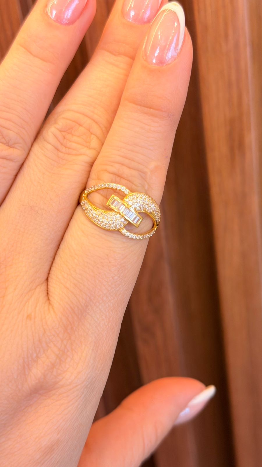 ANILLO DAMA 18K ENTRELAZADO BAGUETTE 18K 2.6G